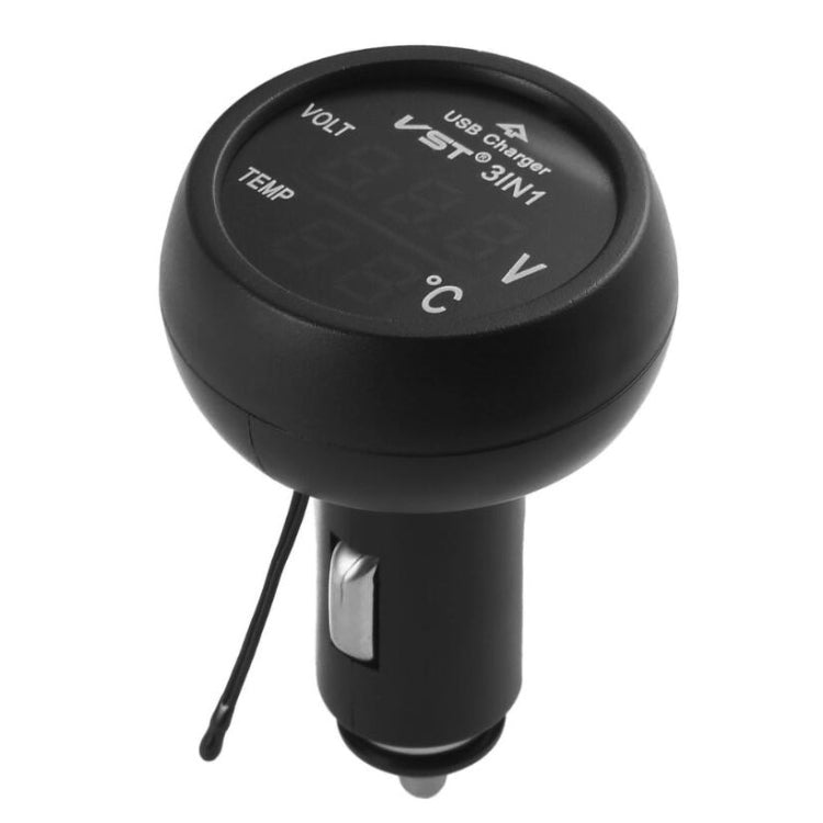 3 In 1 Car USB Charger Car Cigarette Lighter With Voltage Detection Display Multi-function Monitoring Table