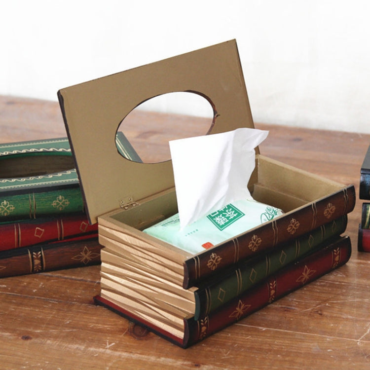 Retro Hand Drawn Book Style Tissue Box Case