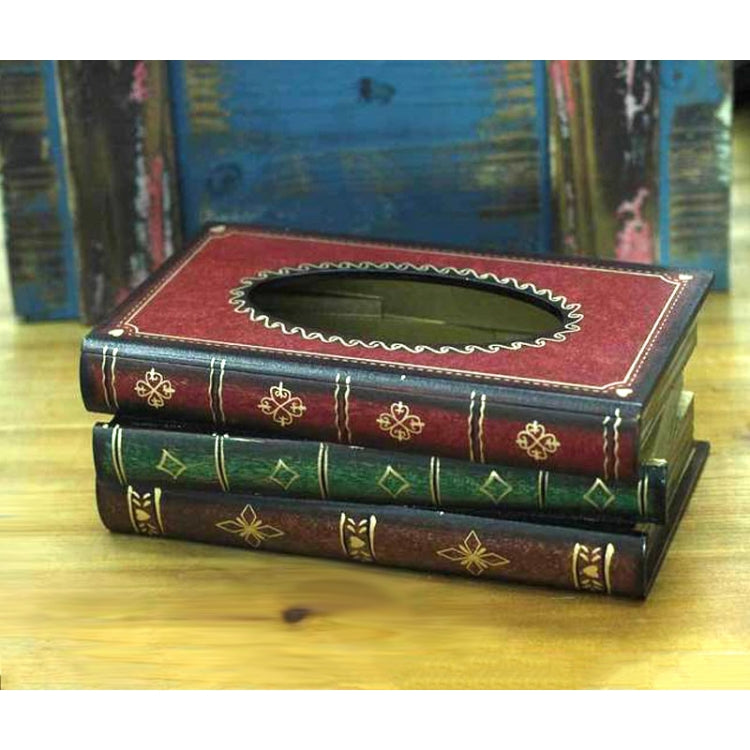 Retro Hand Drawn Book Style Tissue Box Case