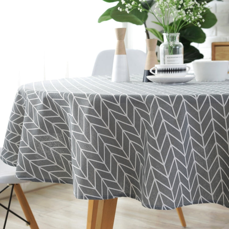 Polyester Cotton Round Tablecloth Dust-proof Cotton and Linen Printing Tablecloth