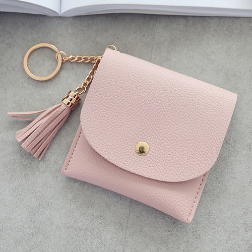 Fashion Women Wallet Short Leather Mini Casual ID Card Holders Bags Ladies Coin Clutch Tassel Bag