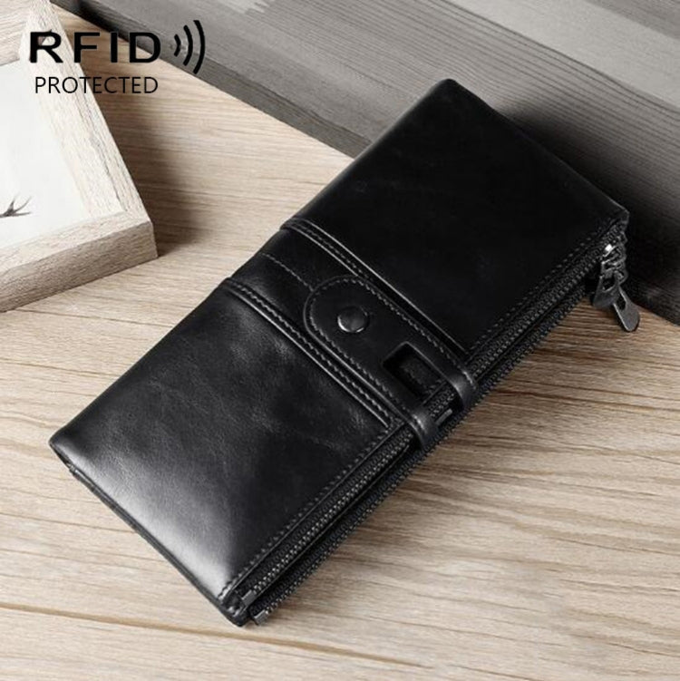 Ladies Genuine Leather Long Wallet Anti-theft Card Bag Multifunctional Clutch Bag
