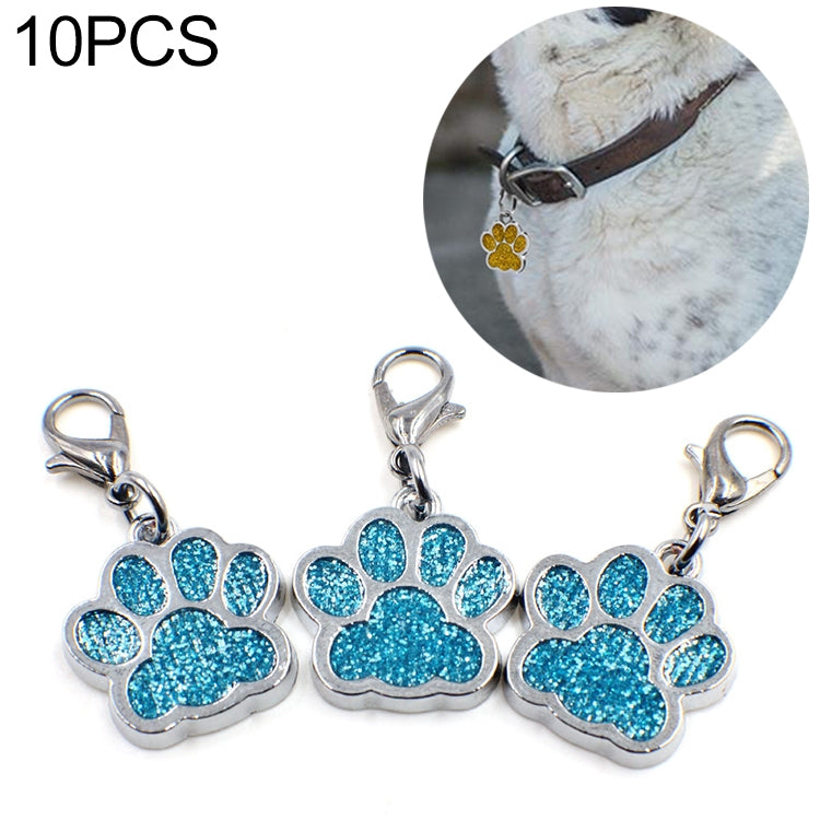 10 PCS Enamel Cat Dog  Bear Paw Prints Key Chain Jewelry Making