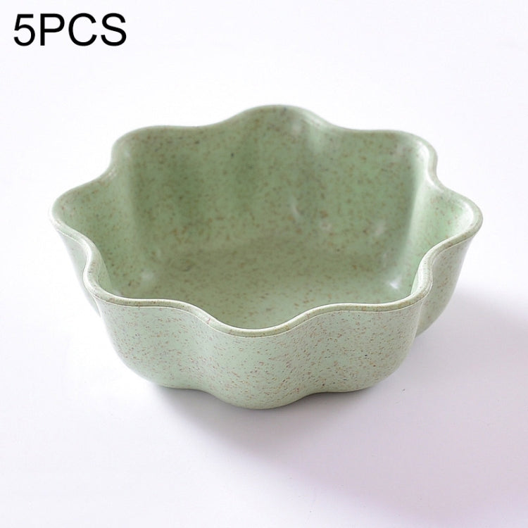 5 PCS Creative Plum Shape Dishes Wheat Straw Seasoning Dish Snack Plate Chili Sauce Ketchup Dressing Salt Dish,Size:7x7x2.5cm