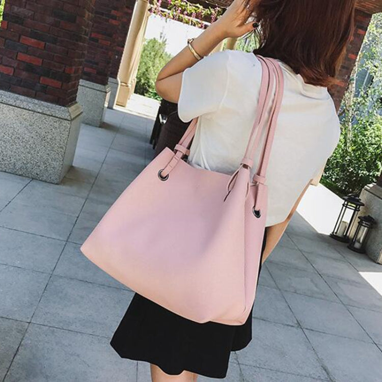 2 in 1 Soft Leather Women Bag Set Luxury Fashion Design Shoulder Bags Big Casual Bags Handbag