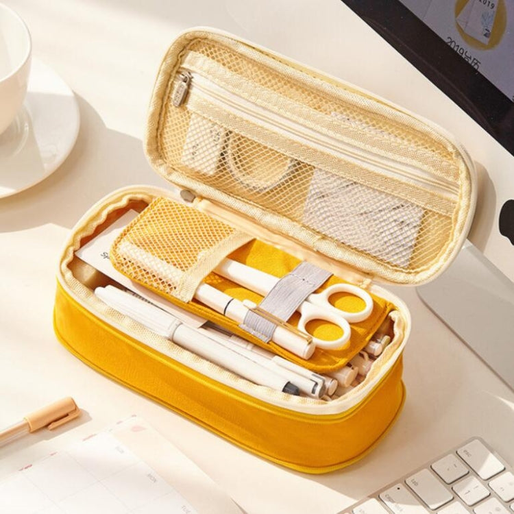 Simple Primary Junior High School Student Stationery Bag Flexible Pencil Case Large Capacity Mesh Pencil Case