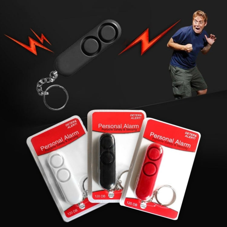 2 PCS 120dB Self Defense Anti-rape Device Dual Speakers Loud Alarm Safety Personal Security Keychain, Random Color Delivery