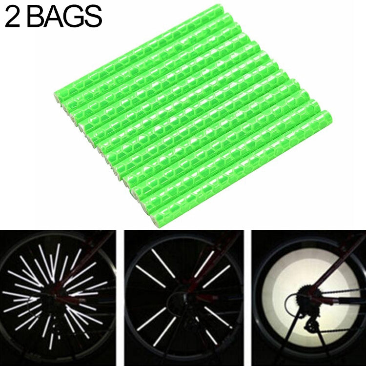 2 BAGS Bicycle Mountain Bike Riding Wheel Rim Spoke Mount Clip Tube Warning Light Strip Outdoor Reflector