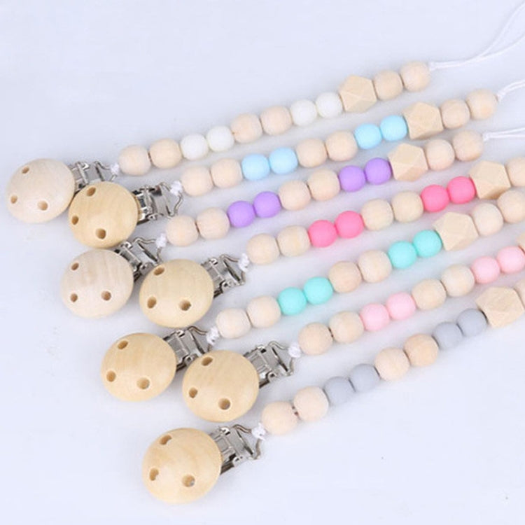Baby Pacifier Clip Chain Wooden Holder Soother Pacifier Clips Leash Strap Nipple Holder for Infant Feeding