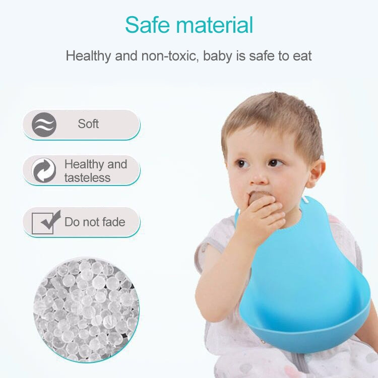 Baby Infant Toddler Waterproof Silicone Bib Infants Feeding Lunch Roll-up Apron