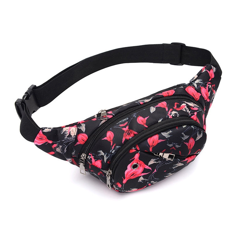 Color Printing Multi-function Casual Pockets Ladies Outdoor Purse Waist Bag