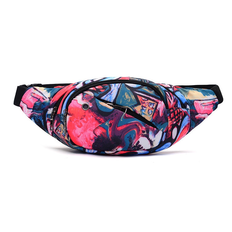 Color Printing Multi-function Casual Pockets Ladies Outdoor Purse Waist Bag