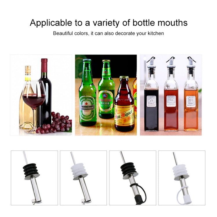 5 PCS Glass Bottle Stopper Stainless Steel Oil Stopper Silicone Stopper