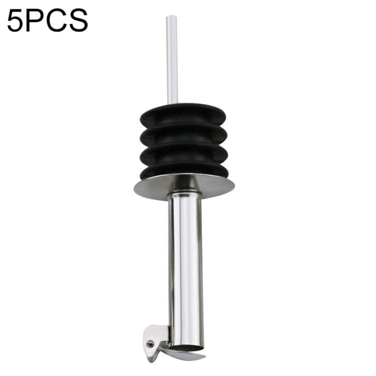 5 PCS Glass Bottle Stopper Stainless Steel Oil Stopper Silicone Stopper