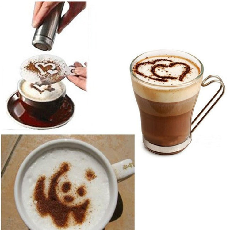 32 PCS Coffee Stencil Filter Coffee Maker Cappuccino Mold Templates Strew Flowers Pad Spray Art Baking Tools