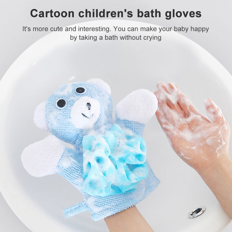 Cartoon Children Double-sided Bath Towel Thickened Bathing Gloves