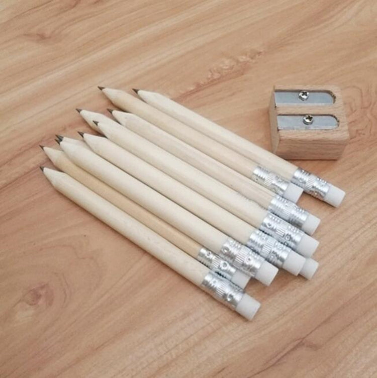 12 PCS Sharpened Pencil Round Writing Pen Wooden Student Stationery with Eraser