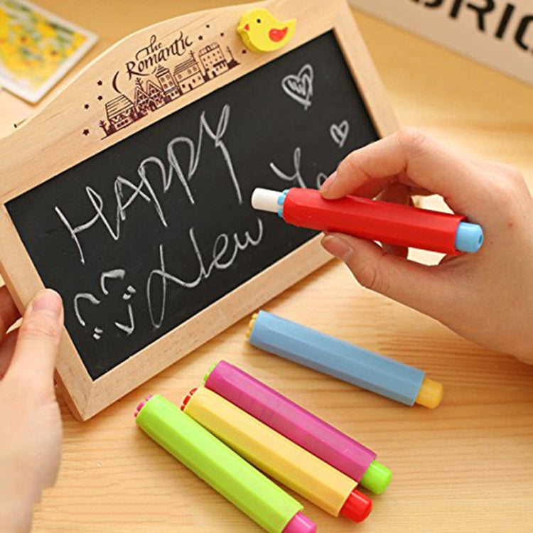Magnetic Chalk Holder Dustless Double Spring Chalk Pen Holder Auto-adjust Chalk Clip, Ramdom Color
