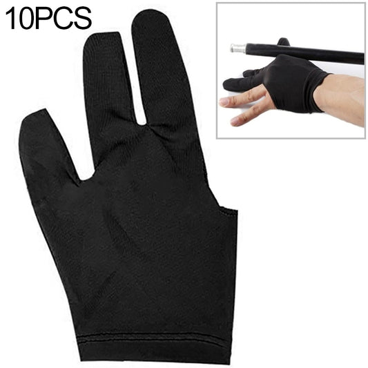 10 PCS/ Set Spandex Snooker Billiard Cue Glove Pool Left Hand Open Three Finger Snooker Accessory