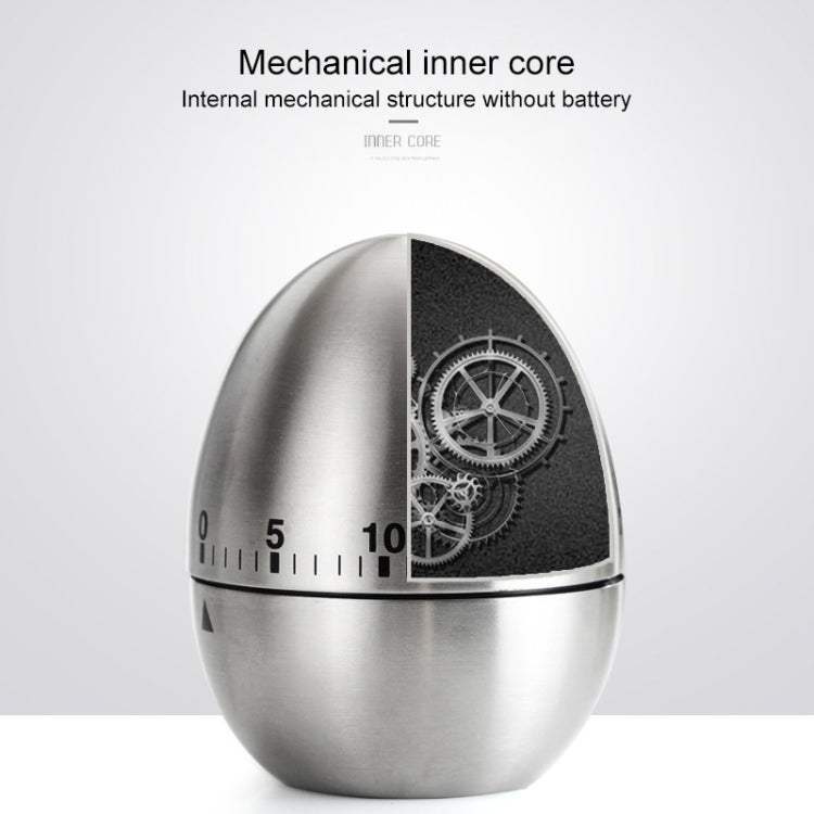 Mechanical Egg Kitchen Cooking Timer Alarm 60 Minutes Stainless Steel  Kitchen Tools