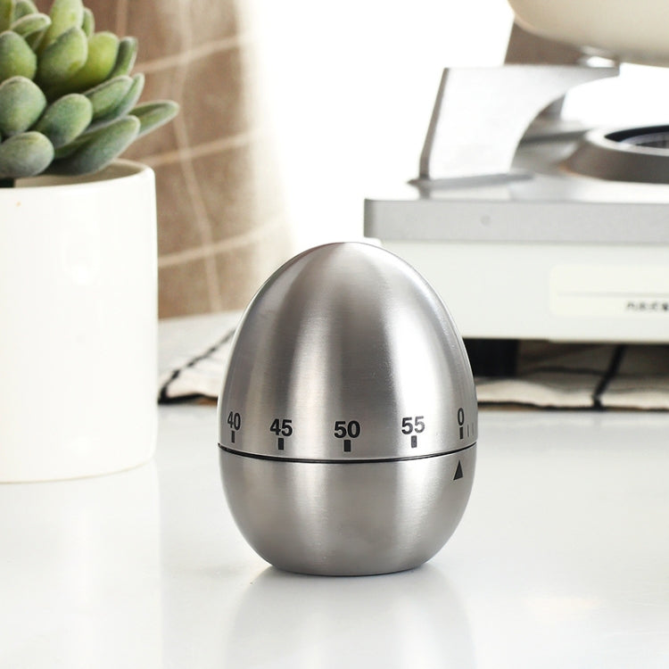 Mechanical Egg Kitchen Cooking Timer Alarm 60 Minutes Stainless Steel  Kitchen Tools