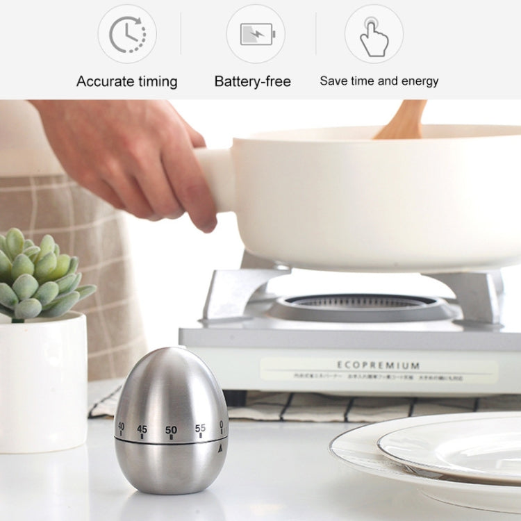 Mechanical Egg Kitchen Cooking Timer Alarm 60 Minutes Stainless Steel  Kitchen Tools