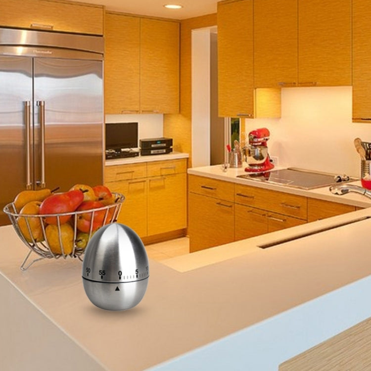 Mechanical Egg Kitchen Cooking Timer Alarm 60 Minutes Stainless Steel  Kitchen Tools