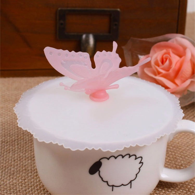 2 PCS Creative Dustproof Silicone Butterfly Transparent Lace Cup Cover