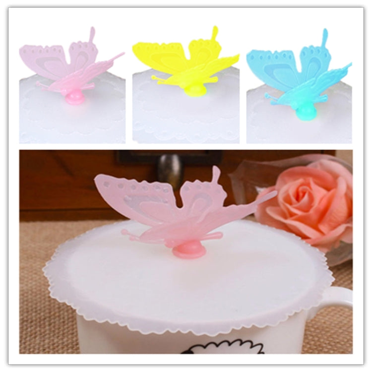 2 PCS Creative Dustproof Silicone Butterfly Transparent Lace Cup Cover