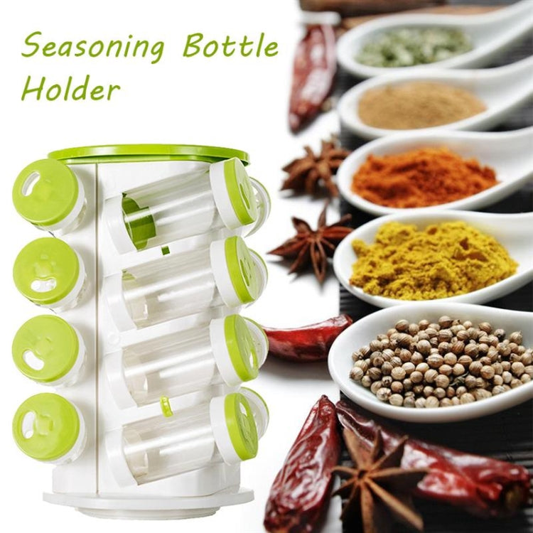 16pcs / Set Seasoning Cans Pepper Salt Cruet Plastic Bottle Kitchen Spice Jar Pepper Shaker Box Spice Rack Set