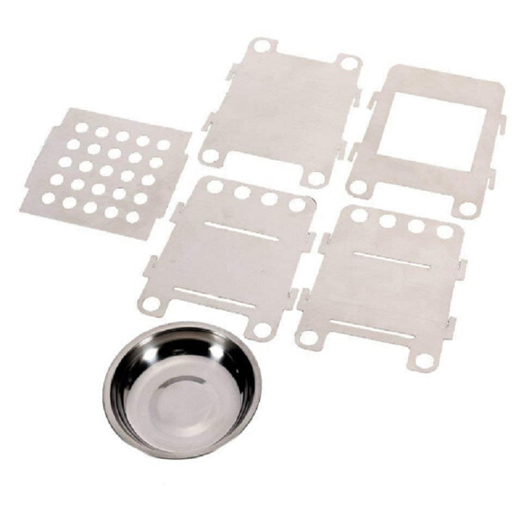 Camping Wood Stove Ultralight Folding Pocket Stove Outdoor Backpacking Cooking Wood Burning Stove Aluminum-Titanium