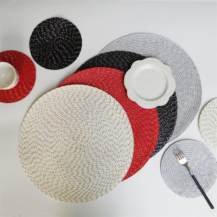 2 PCS PP Round Oval Woven Placemat