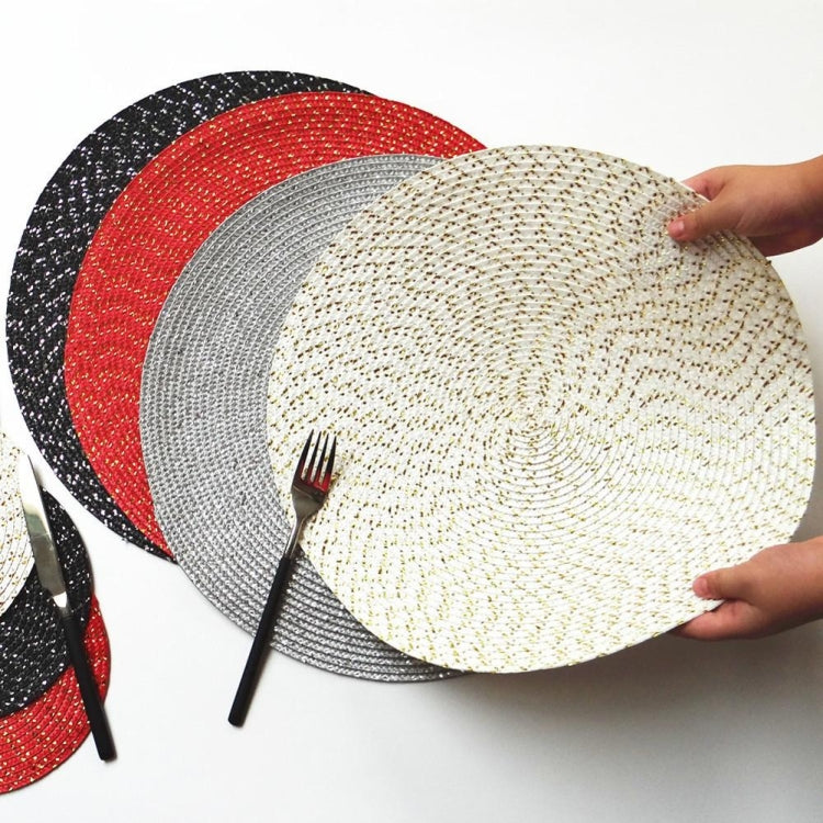 2 PCS PP Round Oval Woven Placemat