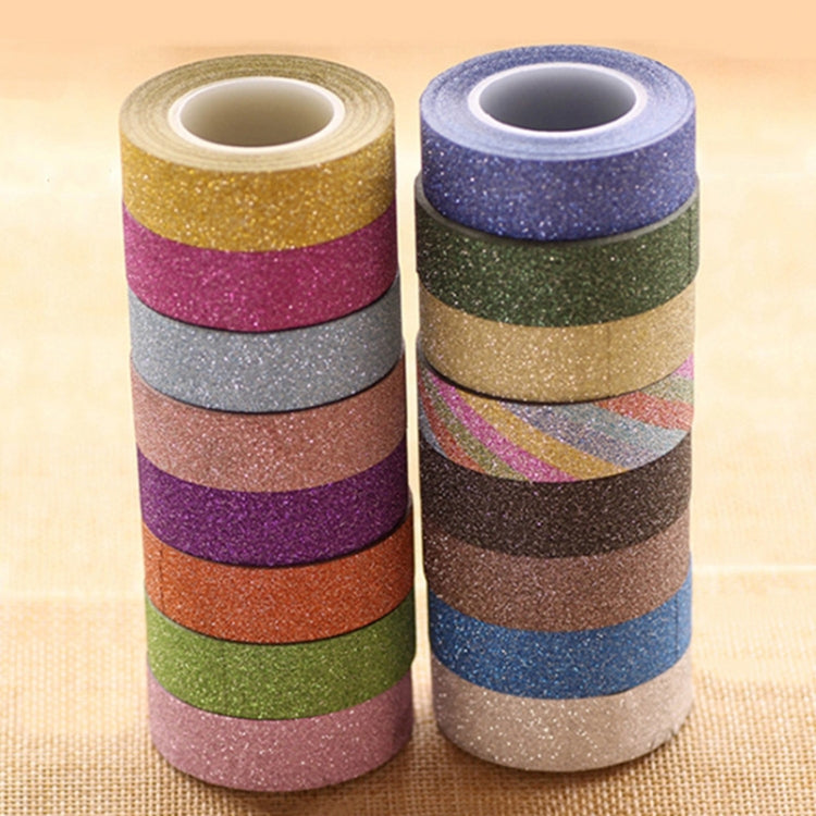 Flash Washi Sticky Paper Tape Label DIY Decorative Tape, Length: 10m
