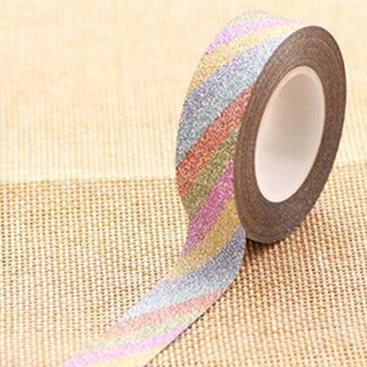 Flash Washi Sticky Paper Tape Label DIY Decorative Tape, Length: 10m
