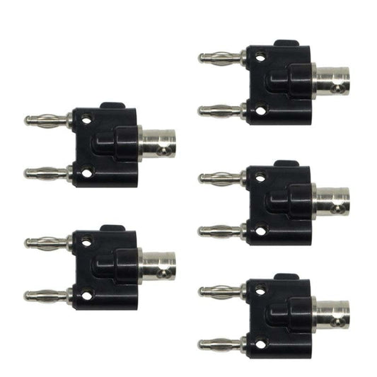 5pcs BNC Female To Dual Banana Plug Adapter Binding Male Connector