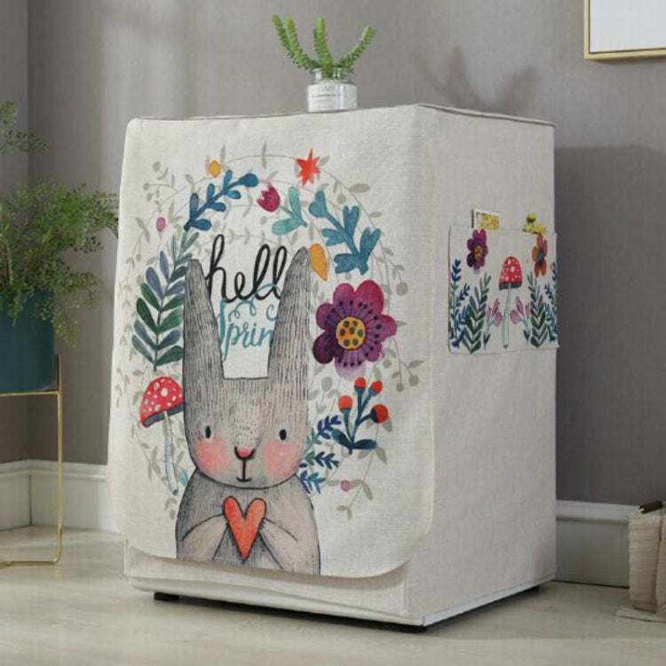 Cartoon Cotton and Linen Drum Roller Washing Machine Dust Cover