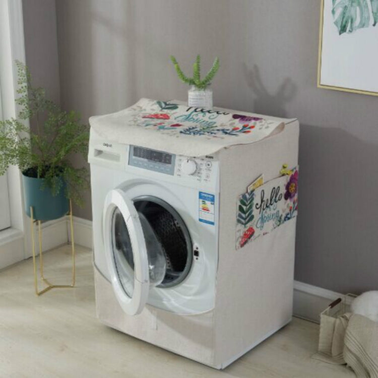 Cartoon Cotton and Linen Drum Roller Washing Machine Dust Cover