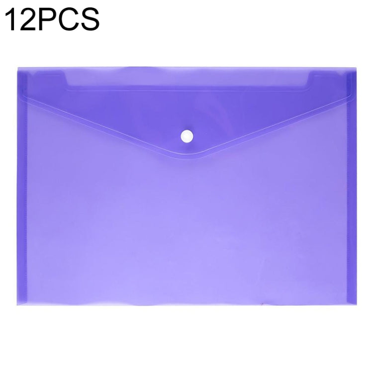 12 PCS A4 Clear Document Bag Paper File Folder Stationery School Office PP Case