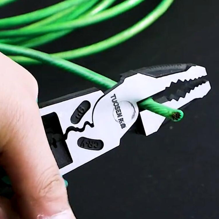 TUOSEN Multifunctional Crimping and Stripping Labor Saving Flat Pliers Vise Manual Wire Cutters