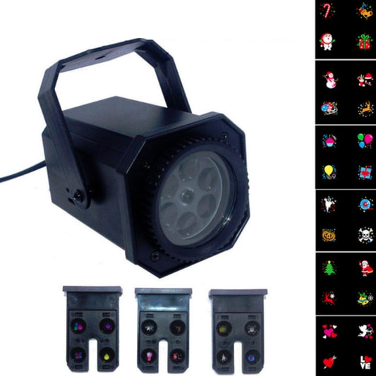 8W LED Stage Lighting Christmas Snowflake Pattern Projection Lamp Effect Laser Light