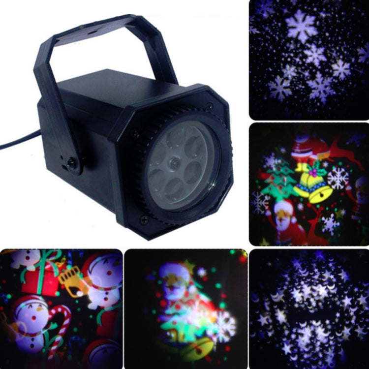 8W LED Stage Lighting Christmas Snowflake Pattern Projection Lamp Effect Laser Light