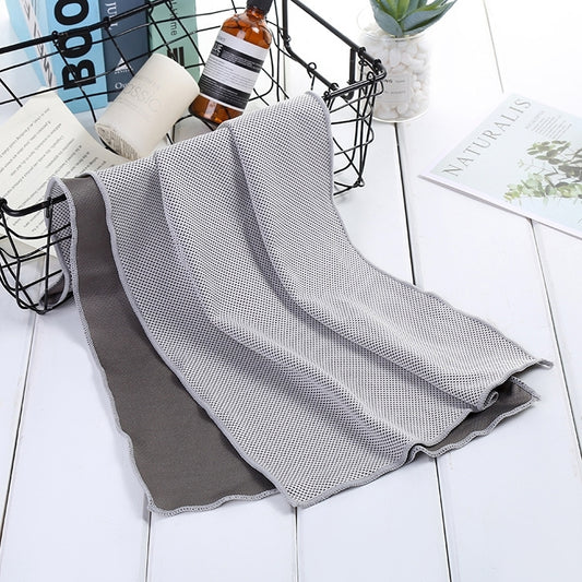 Absorbent Polyester Quick-drying Breathable Cold-skinned Fitness Sports Portable Towel, 30x100 Round Cask, 40x80 Rope Cup