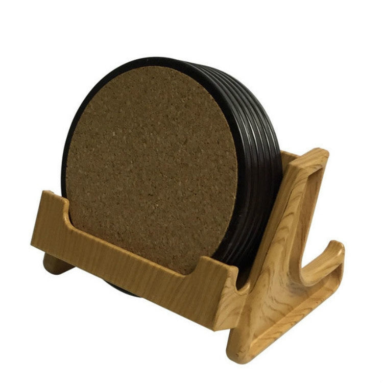 Home Daily Wood Round Cork Coaster PP Coaster Holder