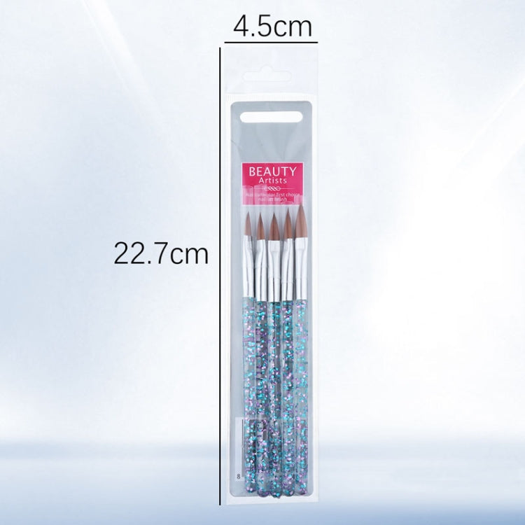 5pcs /Set Nail Crystal Brush Sculpting Pen Painting And Sculpting Nail Salon Tools