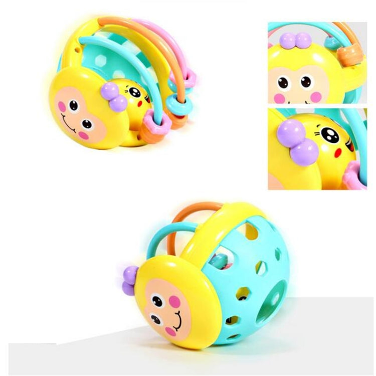 Soft Rubber Cartoon Bee Hand Knocking Rattle Dumbbell Early Educational Toy for Kid Hand Bell Baby Toy