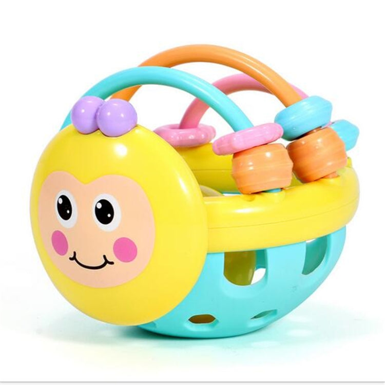 Soft Rubber Cartoon Bee Hand Knocking Rattle Dumbbell Early Educational Toy for Kid Hand Bell Baby Toy