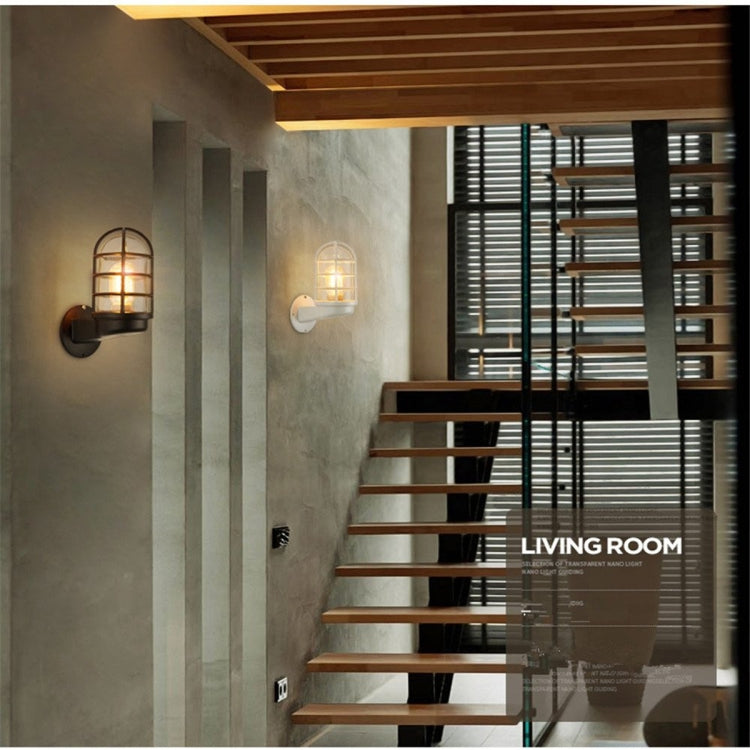 Retro Industrial Cage Wall Lamp Attic Interior Lighting Iron Copper Wall Lamp without Bulb