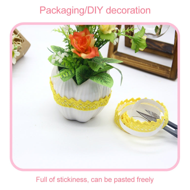 5 PCS Cotton Lace Fabric White Crochet Lace Roll Ribbon Knit Adhesive Tape Sticker Craft Decoration Stationery Supplies