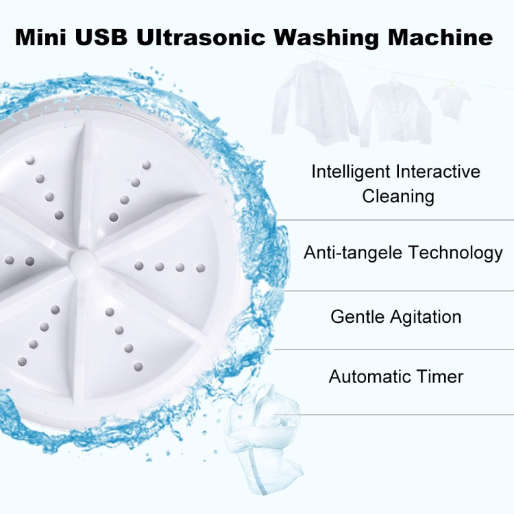 Portable Mini Washing Machine Ultrasonic Turbine Clothes Mini Washer with USB Cable Convenient for Travel